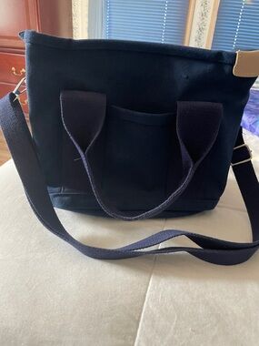 Navy Canvas Tote with Adjustable Crossbody Strap - Women